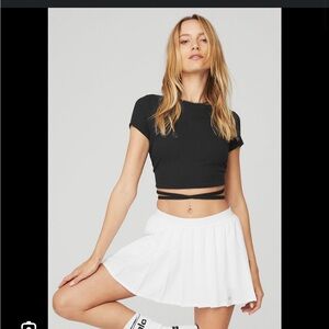 Ribbed manifest short sleeve top